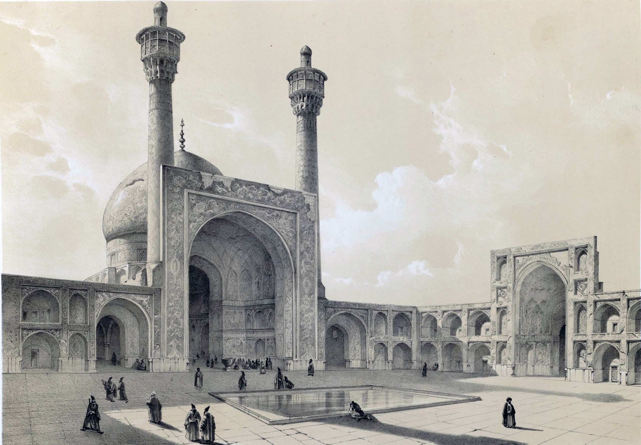 Courtyard_of_the_Jama_Mosque_by_Eugène_Flandin